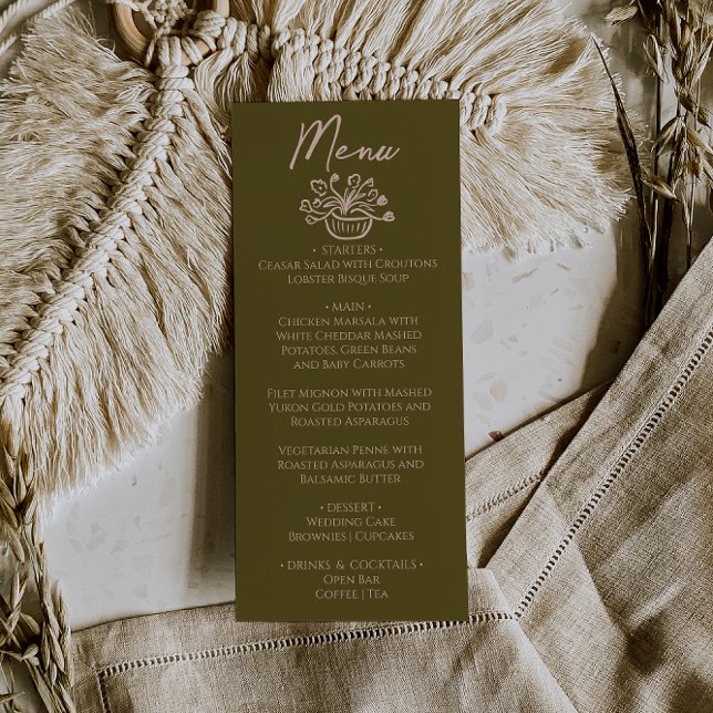 Menú de Boda Floral Crema de Praderas Dibujadas a  (Subido por el creador)