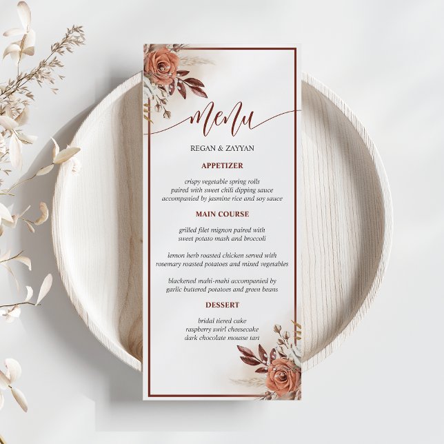 Menú de Boda Floral de Hierba de Pampas de Terraco (Subido por el creador)