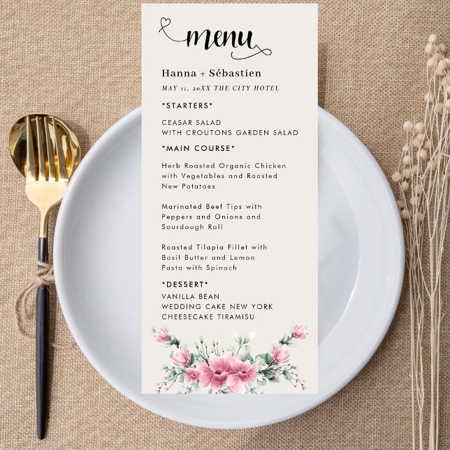 Menú de Boda Floral de Otoño (Subido por el creador)