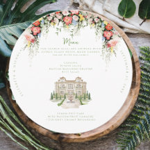 Menú de Boda Floral Elegante Château