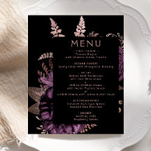 Menú de Boda Floral Malhumorado Presupuesto Rosa D