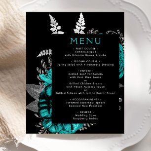 Menú de Boda Floral Malhumorado Presupuesto Teal P