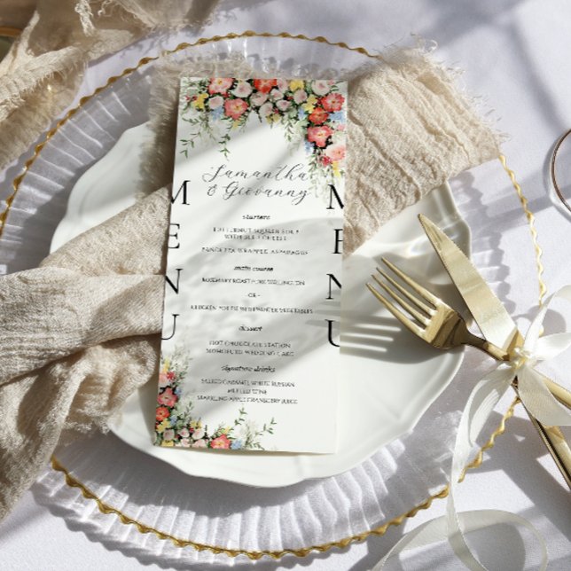 Menú de Boda Floral Moderno y Elegante (Subido por el creador)