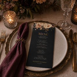 Menú de Boda Floral Negro Bruja del Bosque