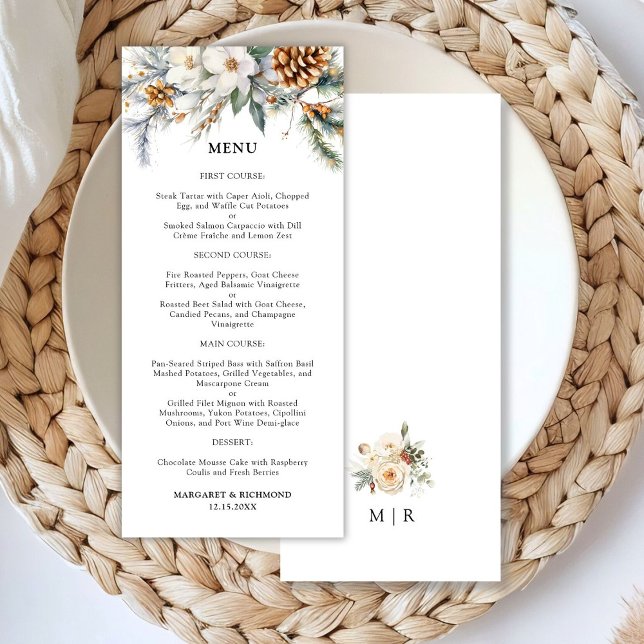 Menú de Boda Floral Rústico de Invierno (Subido por el creador)
