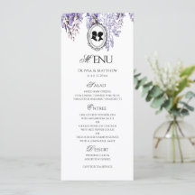 Menú de Boda Florales Elegantes Vintage Regencia