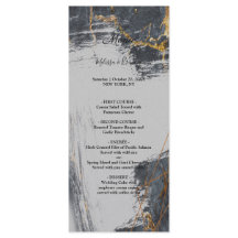 Menú de Boda Geométrico con Brillo de Mármol