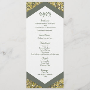 Menú de Boda Glam con Brillo de Aceituna y Dorado