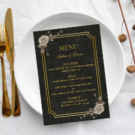 Menú de Boda Gótico de Academia Oscura Elegante