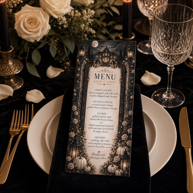 Menú de Boda Gótico de Luna Celestial de Lujo (Subido por el creador)