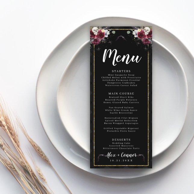 Menú de Boda Gótico de Romance Oscura (Subido por el creador)