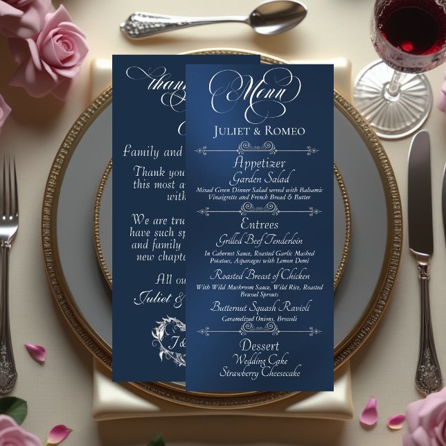 Menú de Boda & Gracias - Azul (Subido por el creador)