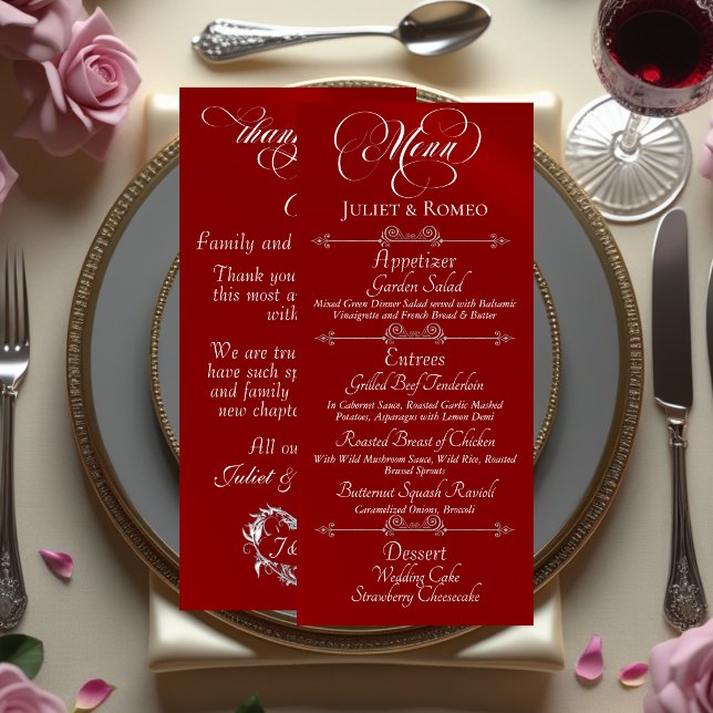 Menú de Boda & Gracias - Rojo (Subido por el creador)