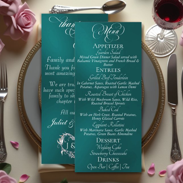 Menú de Boda & Gracias - Turquesa (Subido por el creador)