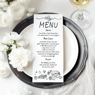 Menú de Boda Manuscrito Decoración Divertida y Fun