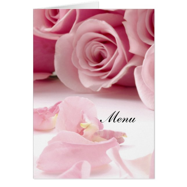 Menú de Boda Más Popular Rosas Rosadas (Frente)