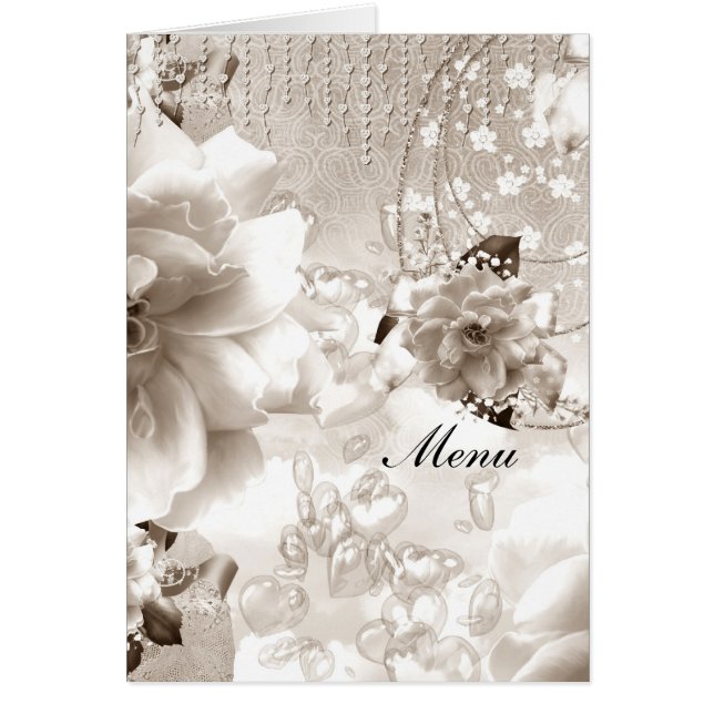 Menú de Boda Más Popular Sepia (Frente)