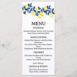 Menú de Boda Mediterráneo de Limón de Verano