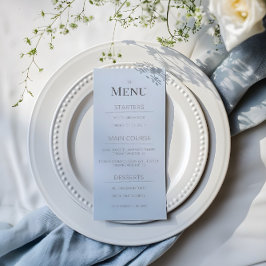 Menú de Boda Minimalista | Azul Crepuscular