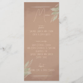 Menú de Boda Minimalista Boho de Terracota
