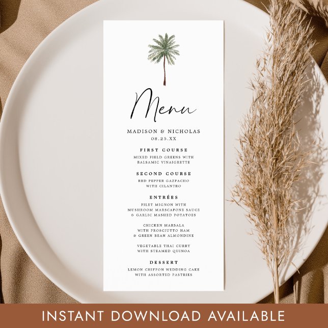 Menú de Boda Minimalista de Palma (Subido por el creador)