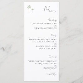 Menú de Boda Minimalista de Palma con Acuarela