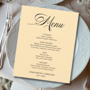 Menú de Boda Minimalista Elegante y Económico de T