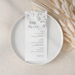 Menú de Boda Minimalista Floral
