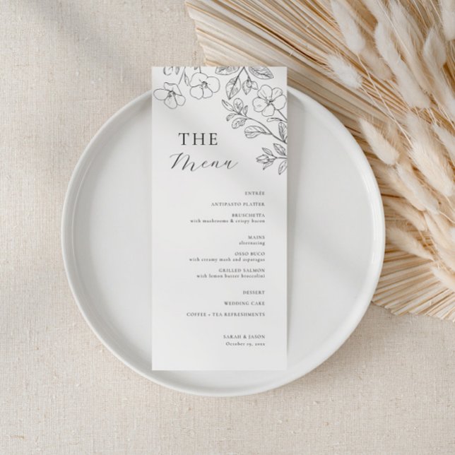 Menú de Boda Minimalista Floral (Subido por el creador)