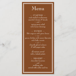 Menú de Boda Minimalista Marrón Moderno