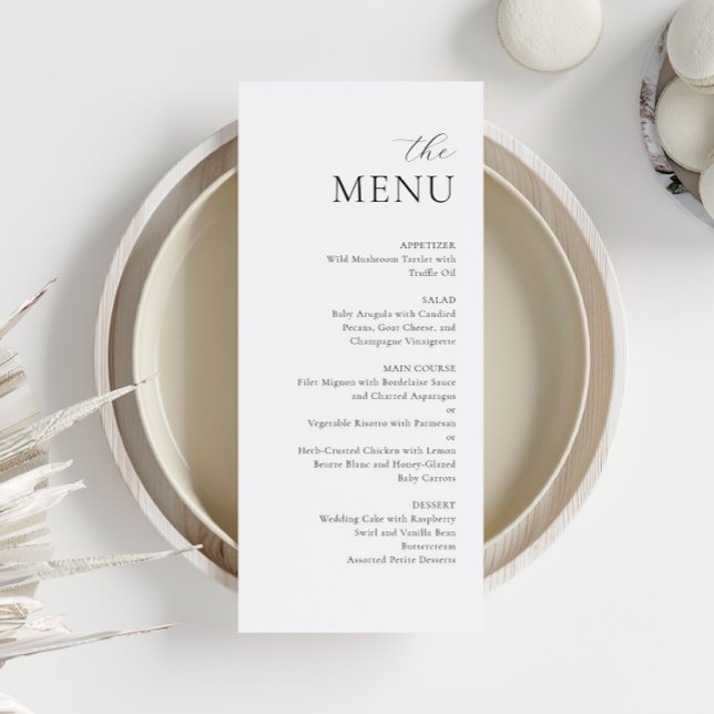 Menú de Boda Minimalista Moderno Blanco y Negro (Subido por el creador)