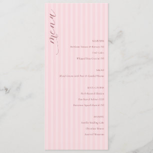 Menú de Boda Minimalista Rosa Elegante