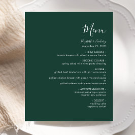 Menú de Boda Moderno Presupuesto Esmeralda Verde