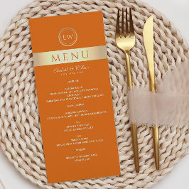 Menú de Boda Naranja Moderno