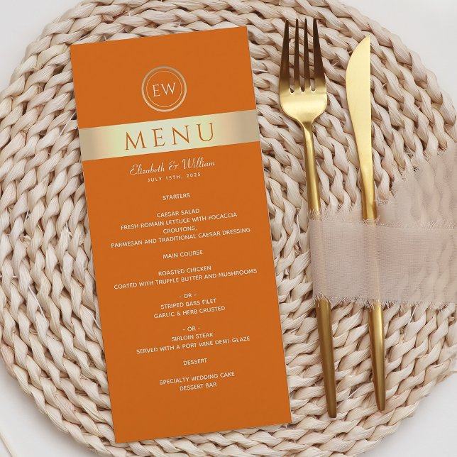 Menú de Boda Naranja Moderno (Subido por el creador)