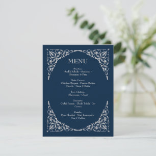 Menú de Boda Navy y Plata Serenidad de Medianoche