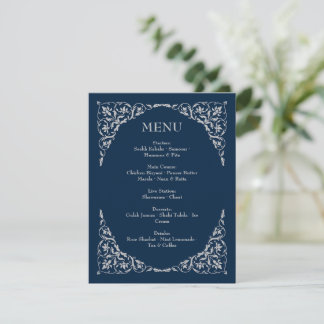 Menú de Boda Navy y Plata Serenidad de Medianoche