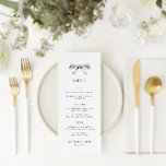 Menú de Boda negro de barrido de mano de vintage<br><div class="desc">Menú de Boda negro con mano pintada de color negro. Haga clic en "personalizar más adelante" para ajustar el diseño.</div>