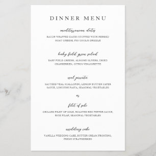 Menú de Boda Neutral Moderno Elegante