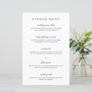 Menú de Boda Neutral Moderno y Elegante