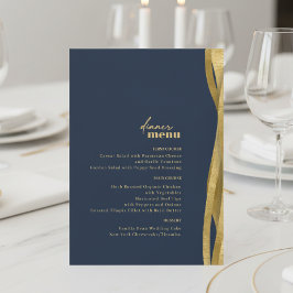 Menú de Boda Olas Esculturales Navy Gold ID1312