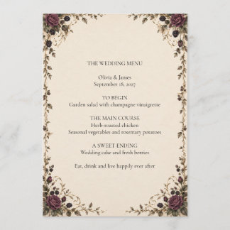 Menú de Boda Once Upon a Midnight Plum Rose