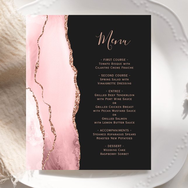 Menú de Boda Oscuro Rosa Dorado Agata Presupuesto (Subido por el creador)
