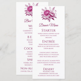 Menú de boda para cenar y bar - Peonía magenta