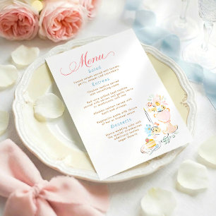 Menú de Boda Pastel Caprichoso y Divertido a Mano