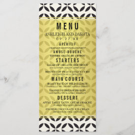 Menú de boda | Patrón geométrico de crema y negro
