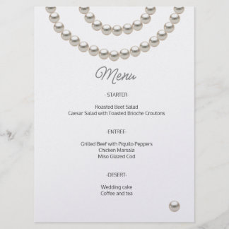 Menú de Boda Perla Minimalista