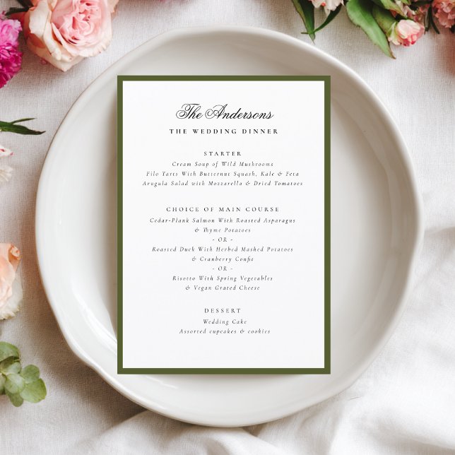 Menú de boda personalizado con nombre en caligrafí (Subido por el creador)
