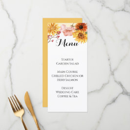 Menú de Boda Personalizado de Flor de Otoño