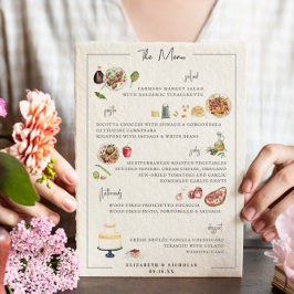 Menú de Boda Personalizado Ilustrado